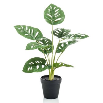 Emerald Kunstplant in pot Monkey monstera struik 43 cm 2