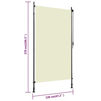 Rolgordijn voor buiten 120x270 cm cr&egrave;me 7