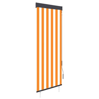 Rolgordijn voor buiten 60x250 cm wit en oranje 1