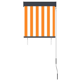 Rolgordijn voor buiten 60x250 cm wit en oranje 4