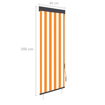 Rolgordijn voor buiten 60x250 cm wit en oranje 8