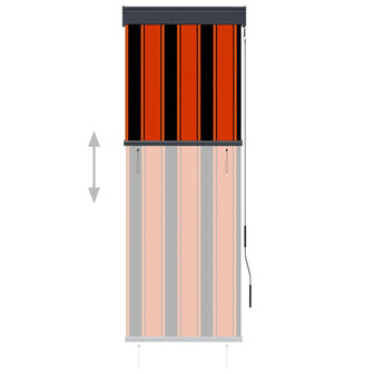 Rolgordijn voor buiten 60x250 cm oranje en bruin 3