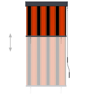 Rolgordijn voor buiten 80x250 cm oranje en bruin 3