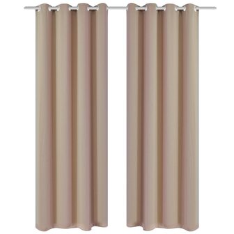 Gordijnen met metalen ringen 135 x 245 cm 2 stuks (creme) 1