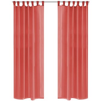 Gordijnen voile 140x225 cm rood 2 st 1