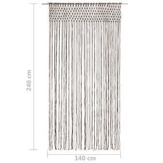 Gordijn macram&eacute; 140x240 cm katoen taupe 5