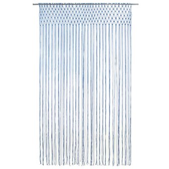 Gordijn macram&eacute; 140x240 cm katoen blauw 2