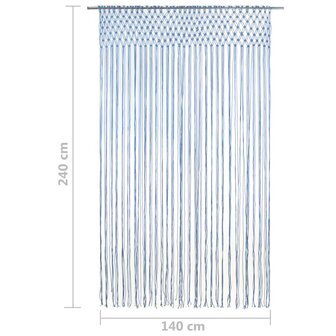 Gordijn macram&eacute; 140x240 cm katoen blauw 5