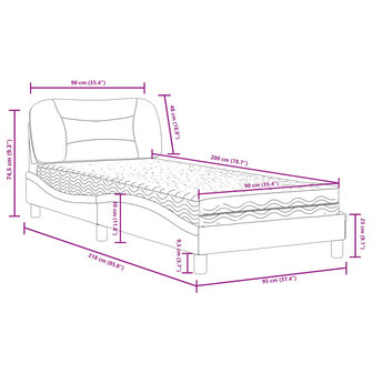 Bed met matras stof zwart 90x200 cm 11