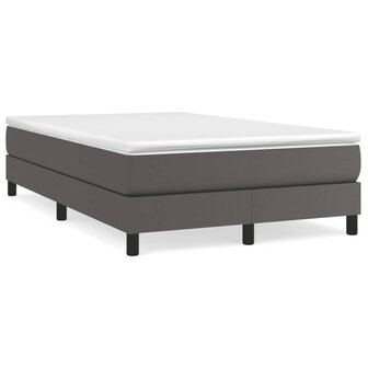 Boxspring met matras kunstleer grijs 120x190 cm 1