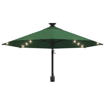 Wandparasol met LED&amp;apos;s en metalen paal 300 cm groen 4