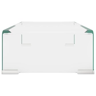 Tv-meubel/monitorverhoger transparant 40x25x11 cm glas 4