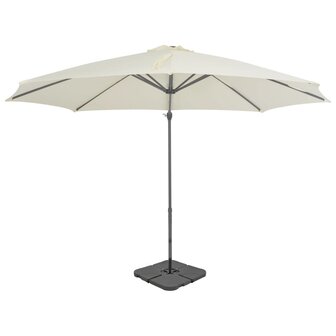 Parasol met draagbare voet zandkleurig 1