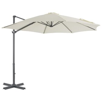 Parasol met draagbare voet zandkleurig 2