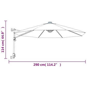 Wandparasol 290 cm geel 8