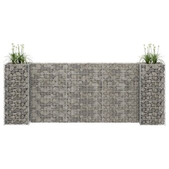 Gabion plantenbak H-vormig 260x40x100 cm staaldraad 1