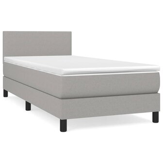 Boxspring met matras stof lichtgrijs 90x200 cm 2