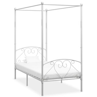 Hemelbedframe metaal wit 90x200 cm 1