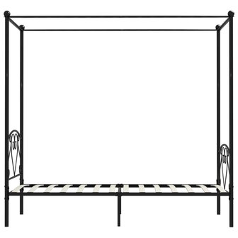 Hemelbedframe metaal zwart 90x200 cm 4