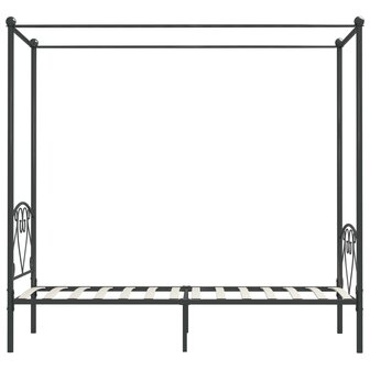 Hemelbedframe metaal grijs 90x200 cm 4