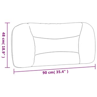 Hoofdbordkussen 90 cm stof zwart 10