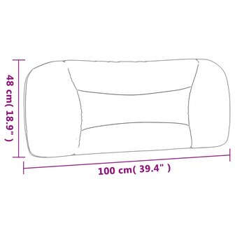 Hoofdbordkussen 100 cm stof donkergrijs 10