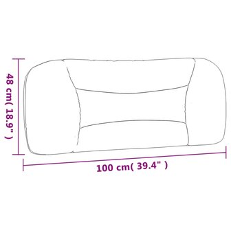 Hoofdbordkussen 100 cm stof cr&egrave;mekleurig 10