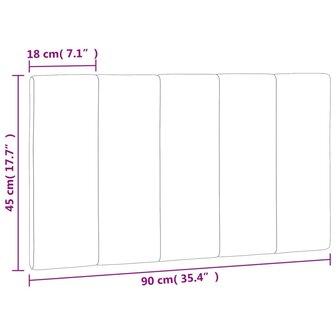 Hoofdbordkussen 90 cm fluweel zwart 10