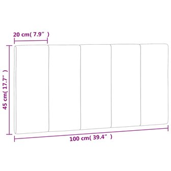 Hoofdbordkussen 100 cm fluweel donkergrijs 10