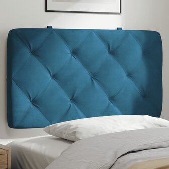 Hoofdbordkussen 90 cm fluweel blauw 1