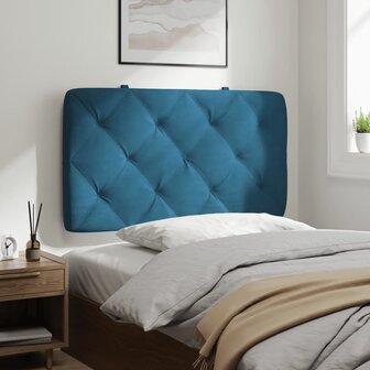 Hoofdbordkussen 90 cm fluweel blauw 4