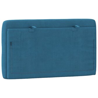 Hoofdbordkussen 90 cm fluweel blauw 7