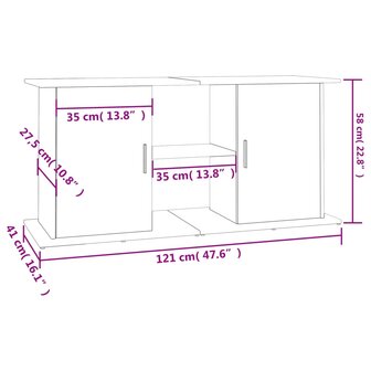 Aquariumstandaard 121x41x58 cm bewerkt hout bruin eikenkleur 11