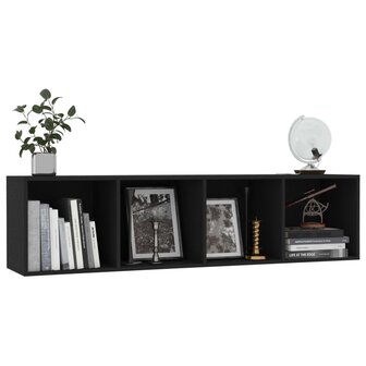 Boekenkast/tv-meubel 143x30x36 cm zwart 5