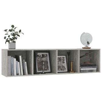 Boekenkast/tv-meubel 143x30x36 cm betongrijs 5