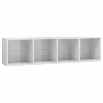 Boekenkast/tv-meubel 143x30x36 cm hoogglans wit 2