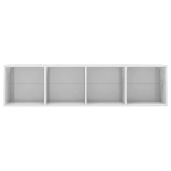 Boekenkast/tv-meubel 143x30x36 cm hoogglans wit 6