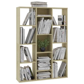 Kamerscherm/boekenkast 100x24x140 cm bewerkt hout eikenkleurig 4