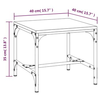 Bijzettafels 2 st 40x40x35 cm bewerkt hout zwart 9