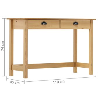 Wandtafel Hill 2 lades 110x45x74 cm massief grenenhout 6