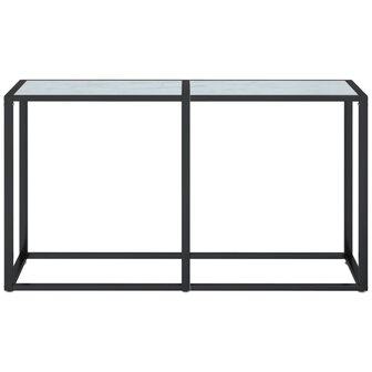 Wandtafel 140x35x75,5 cm gehard glas witmarmerkleurig 3