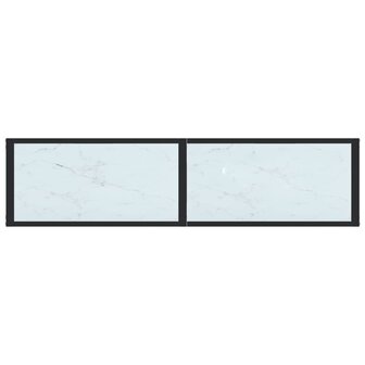 Wandtafel 140x35x75,5 cm gehard glas witmarmerkleurig 5