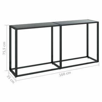 Wandtafel 160x35x75,5 cm gehard glas zwart 6