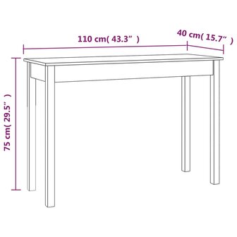 Wandtafel 110x40x75 cm massief grenenhout 8