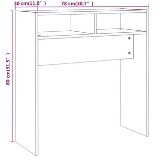 Wandtafel 78x30x80 cm bewerkt hout gerookt eikenkleurig 7