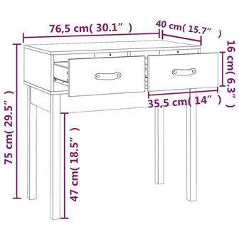 Wandtafel 76,5x40x75 cm massief grenenhout 9