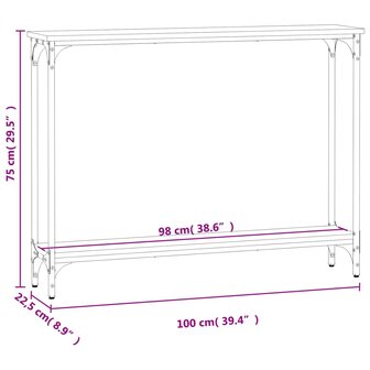 Wandtafel 100x22,5x75 cm bewerkt hout grijs sonoma eikenkleurig 9