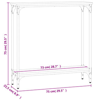 Wandtafel 75x22,5x75 cm bewerkt hout bruin eikenkleur 9