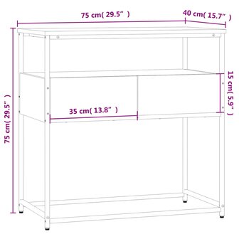 Wandtafel 75x40x75 cm bewerkt hout zwart 11