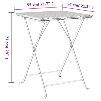 3-delige Bistroset inklapbaar poly rattan bruin 10